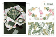 Tropical leaves and birds watercolor, an Illustration by Kate Lanbina (Thumbnail 14 of 19)