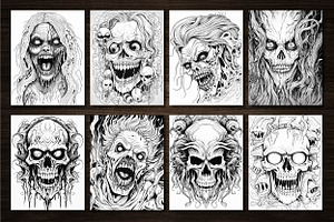 Horror Scary Vibes Coloring Pages