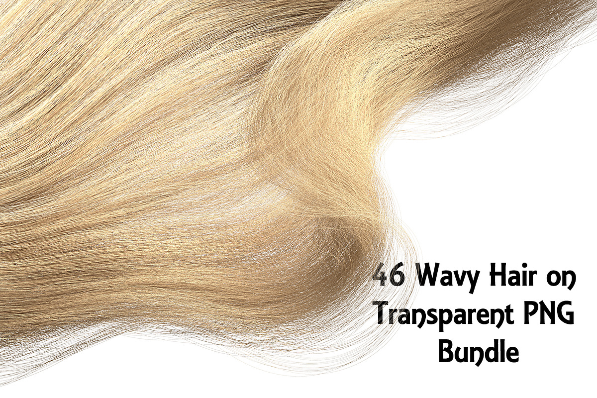 46 Wavy Hair on Transparent PNG Bund, an Object Graphic by Kseniya-Omega (Photo 1 of 5)