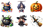 Cute Halloween Clipart, an Illustration by DreamArtGraphic (Thumbnail 2 of 5)