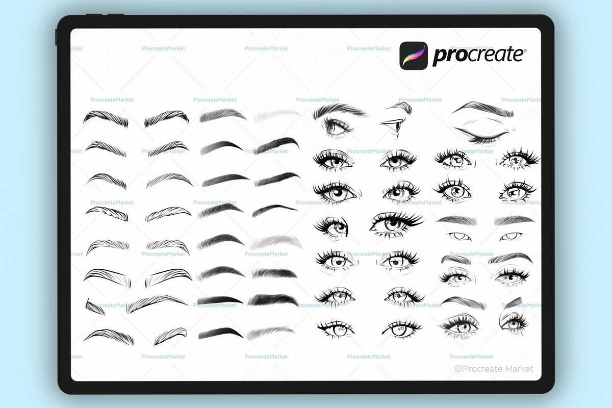 Character Portrait stamp Brushes, a Brush Add-On by Procreate Market (Photo 8 of 14)