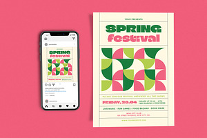 Spring Festival Geometry, a Flyer Template by Me55enjah Design