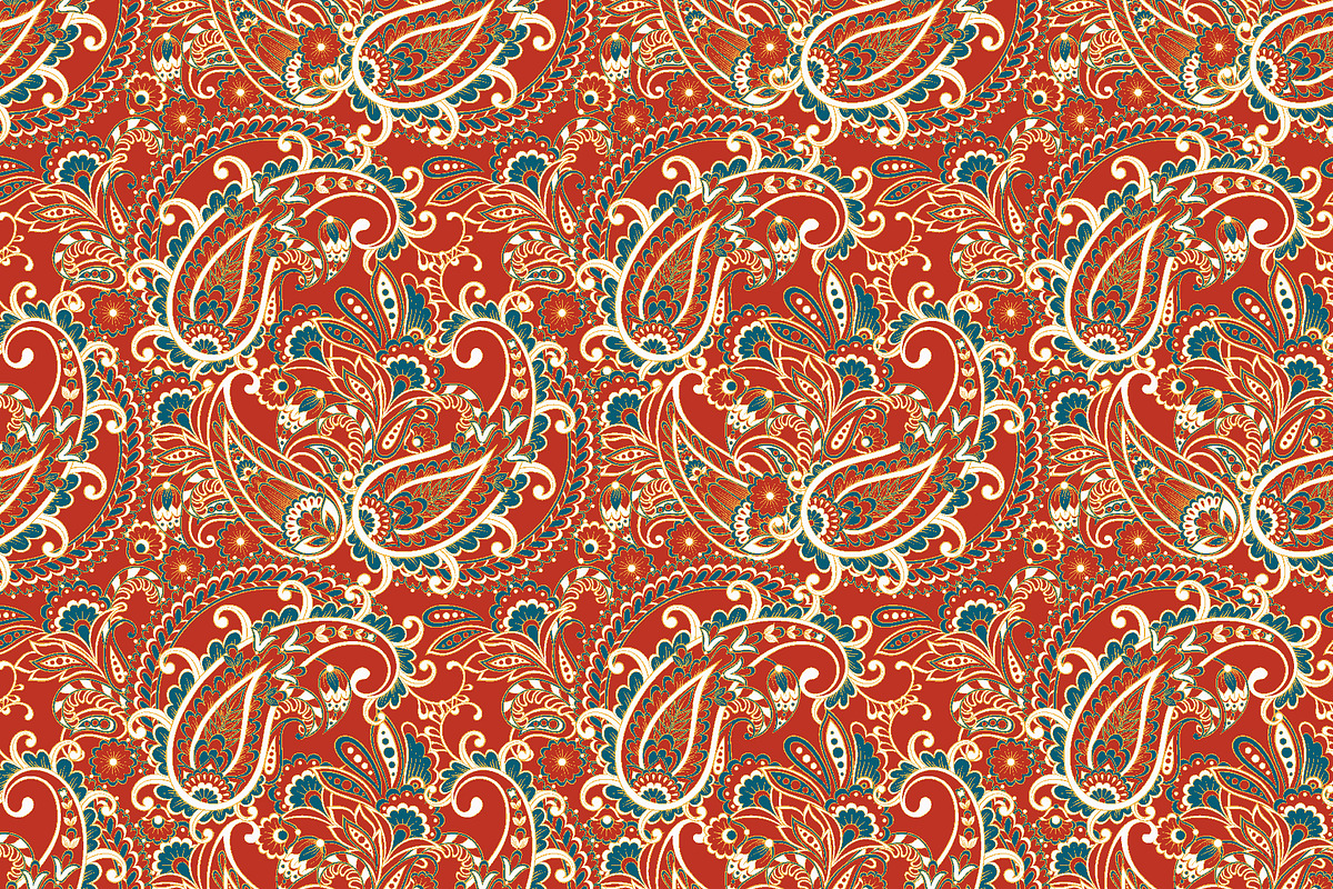 4 Fabric Paisley seamless patterns, a Pattern Graphic by antalogiya (Photo 4 of 5)