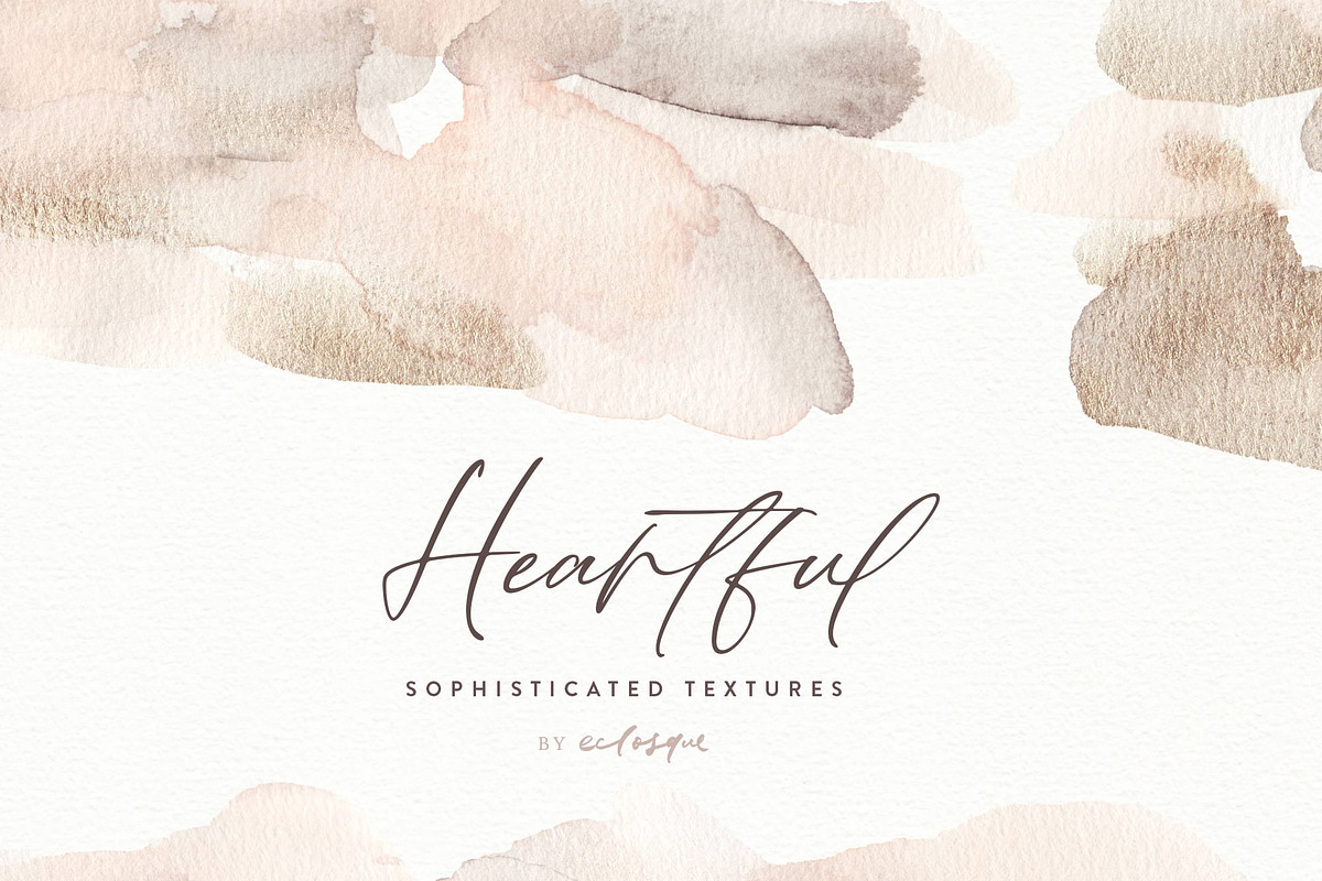 Heartful watercolor textures, a Texture Graphic by eclosque (Photo 1 of 9)