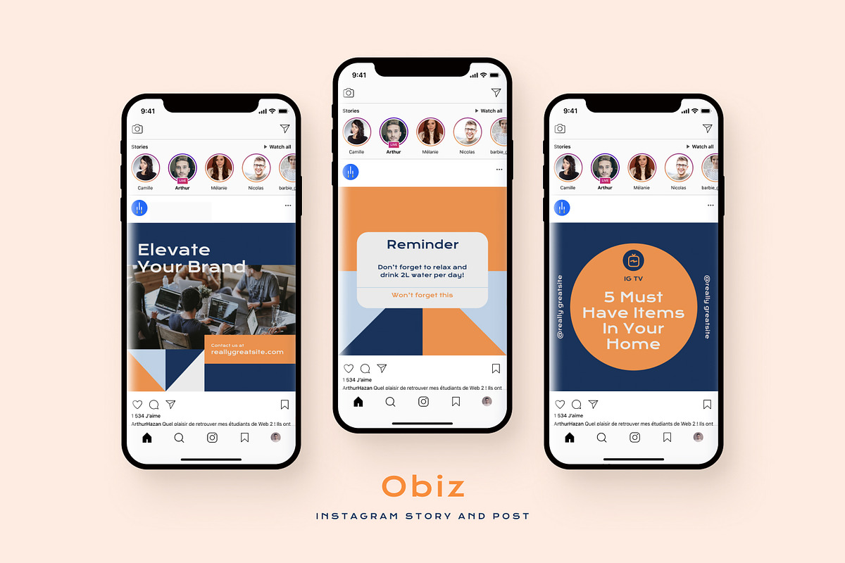 Obiz - Instagram Post Template, a Social Media Template by MYDesign (Photo 2 of 5)