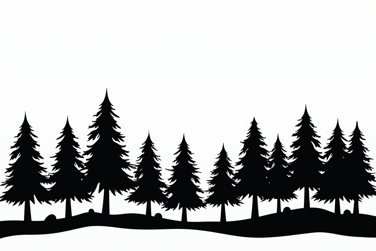 Pine Forest Silhouette Bundle, a Graphic by balal (Photo 13 of 16)