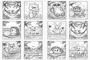 Animal-Themed Summer Coloring Pages, a Seasonal Illustration by Lamia Emad (Thumbnail 3 of 4)