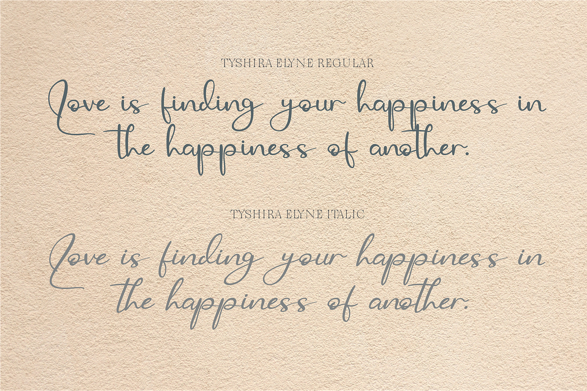 Tyshira Elyne - Casual Handwritten, a Handwritten Font by Indotype Foundry (Photo 8 of 10)