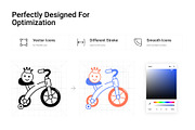 Bicycles Drawing Icons, a Solid Icon by Prosymbols (Thumbnail 3 of 5)