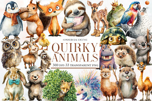Quirky Animals Clipart, an Illustration by Designworld