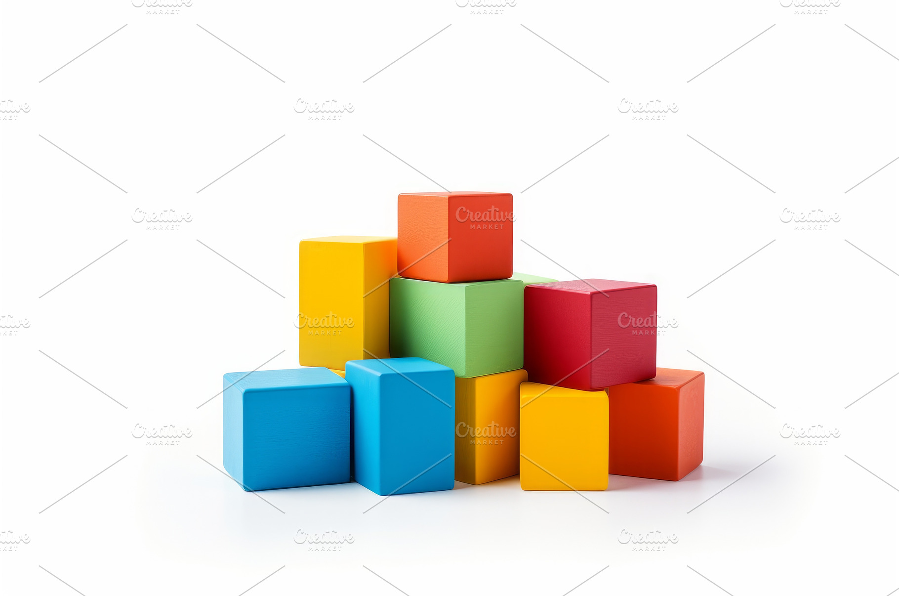Colorful blocks isolated on white, a School & Education Photo by Ylivdesign