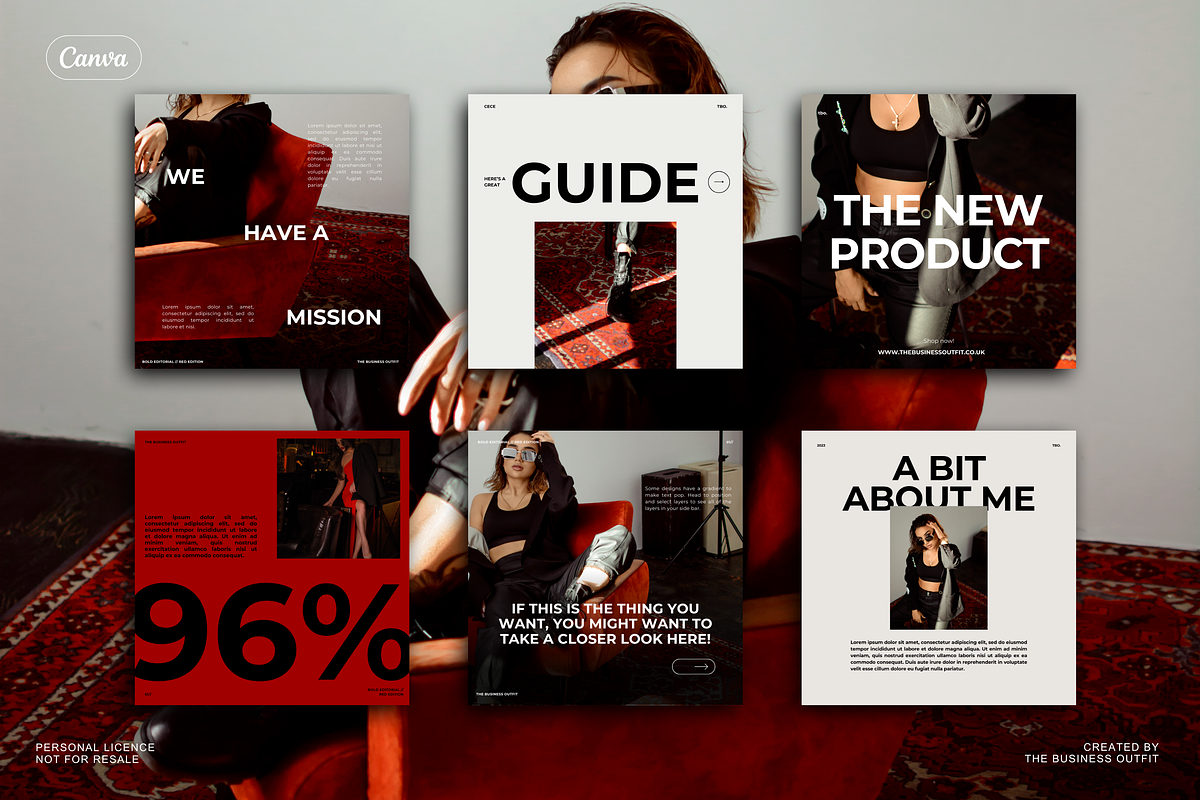 CANVA Bold Red Insta Posts & Stories, a Social Media Template by thebusinessoutfit (Photo 25 of 28)