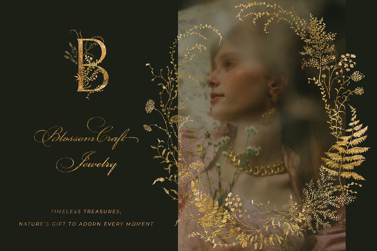 Gilded Petals Gold Foliage, an Illustration by SunnyAfternoons (Photo 7 of 13)