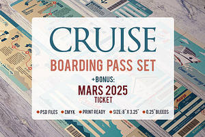 Cruise Invitation Boarding Pass Set