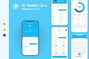 AI Health Care Mobile App UI Kit, an UI Kit Template by uicube (Thumbnail 1 of 2)