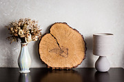 Mockup round wooden sign with flower, a Holiday Photo by VetalStock (Thumbnail 3 of 3)