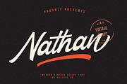 Nathan - Vintage Script, a Script Font by Vultype Co. (Thumbnail 1 of 9)