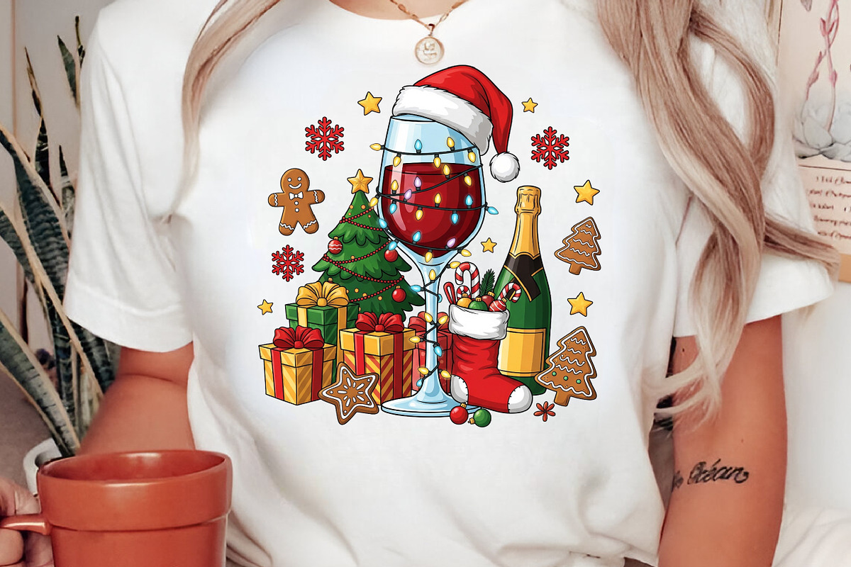 Christmas wine glasses png, an Illustration by Craft Nest (Photo 3 of 6)