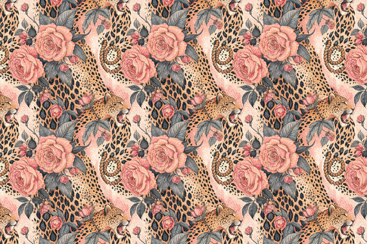 Seamless pattern. Animal and floral, a Pattern Graphic by Designs by Helen Trupak (Photo 7 of 8)