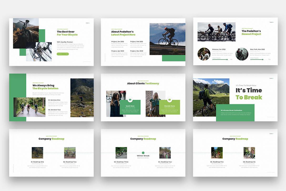 Pedalton Bicycle Sport Google Slides, a Presentation Template by kerismaker (Photo 4 of 6)
