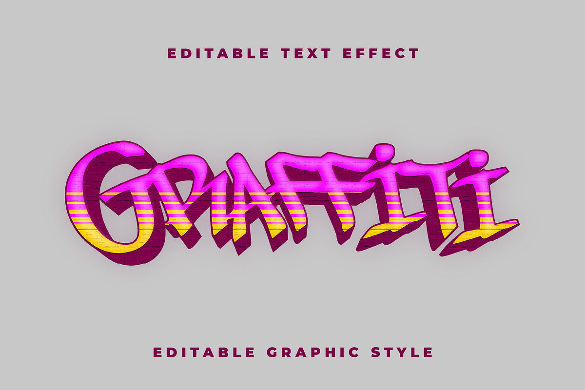 Stripe Gradient Graffiti Text Effect