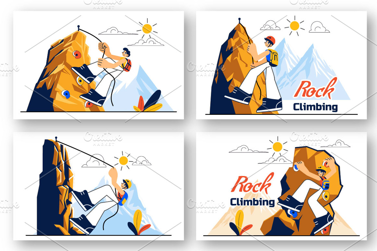 10 Rock Climbing Illustration, a Sport Illustration by denayunebgt (Photo 2 of 4)