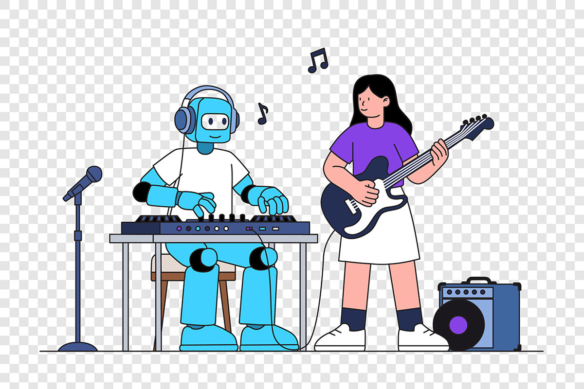 Artificial Intelligence Music, a Technology Illustration by Partikusi Design (Photo 3 of 3)