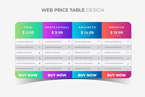 Web Price Table Template