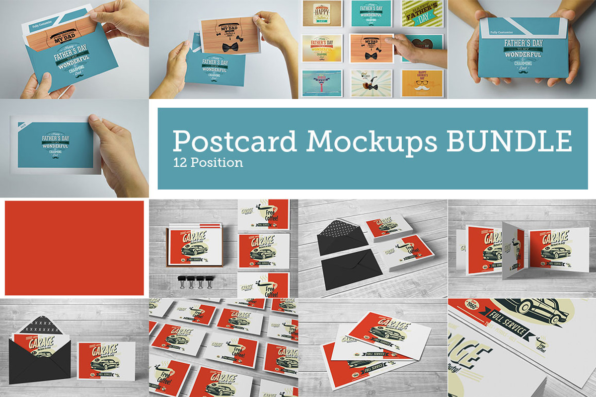 Postcard BUNDLE Mock-Ups, a Print Template by Kongkow (Photo 1 of 5)