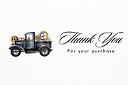 Watercolor Truck Clipart, an Object Illustration by New-School-Wave (Thumbnail 5 of 5)