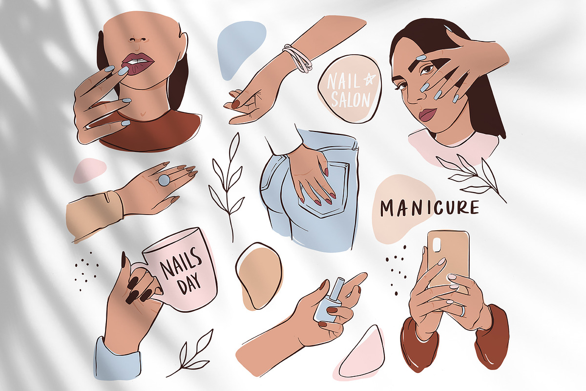 Manicure, nails, female hands, an Illustration by Yana Lesiuk (Photo 2 of 3)