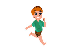 Happy child running barefoot, a Sport Illustration by pikepicture