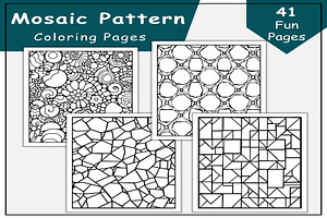 Mosaic Pattern Coloring Pages, a Print Template by Made By Ahmed