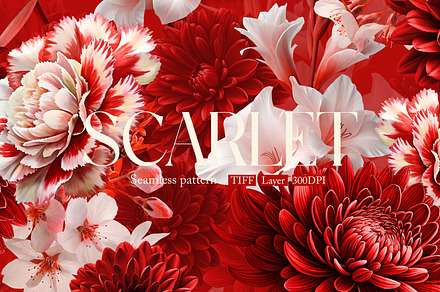 Scarlet Seamless Pattern Design