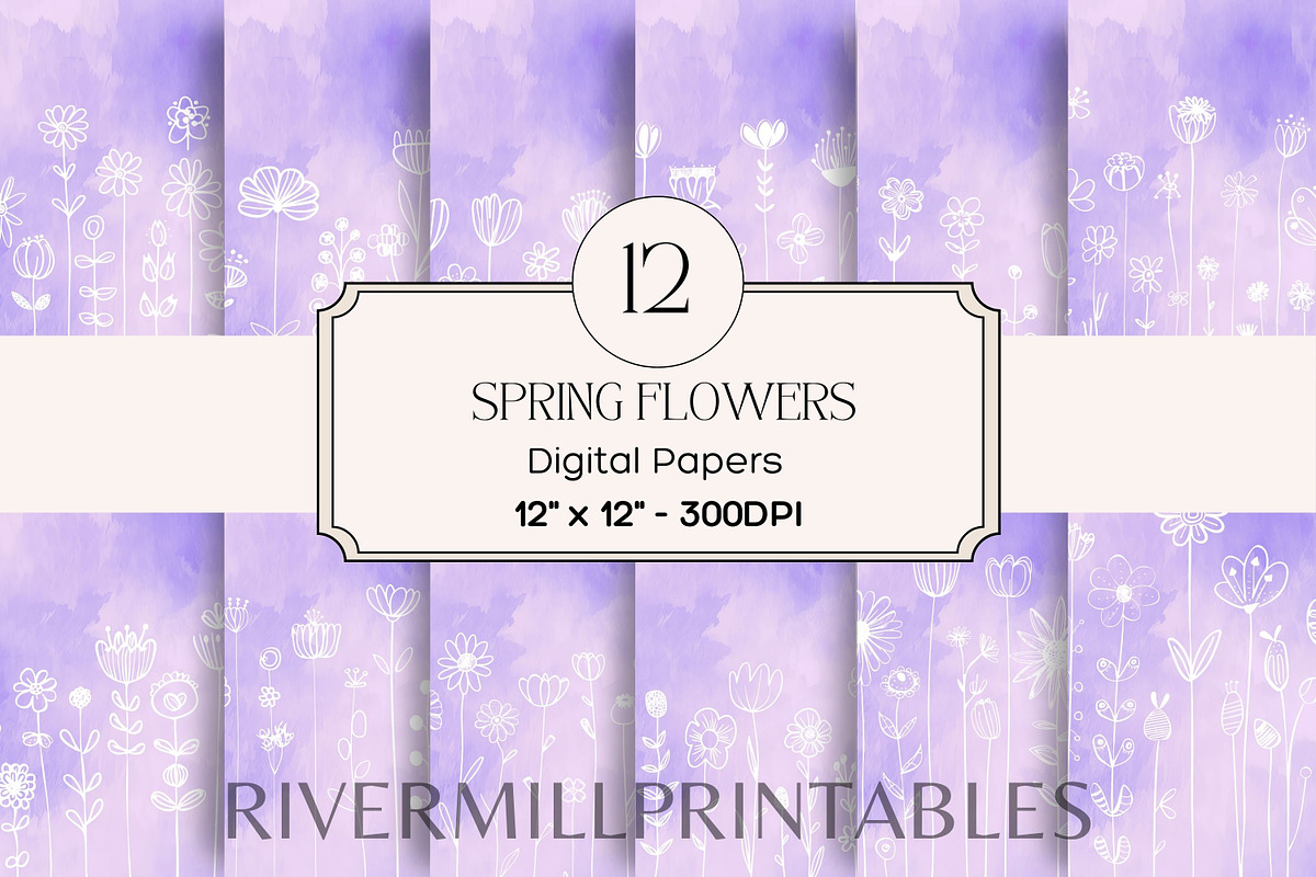 Lavender Spring Flowers Backgrounds, a Background Graphic by Rivermill ...