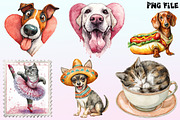 Funny Dog and Cat Clipart, a Graphic by CitraGraphics (Thumbnail 3 of 4)