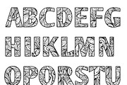 Coloring Letters of Alphabet A2UC, an Object Graphic by Artistic Letters (Thumbnail 2 of 2)