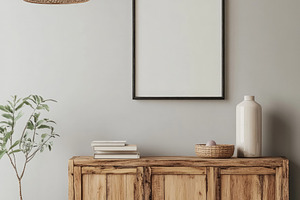 Rustic Cabinet with Frame, mockup, an Architecture Photo by Virgo Studio