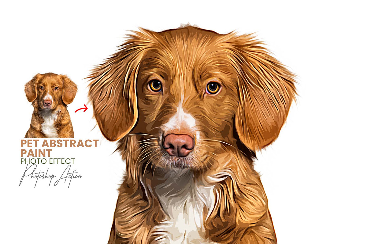 Pet Abstract Paint Photoshop Action, an Action Add-On by MRI STUDIO (Photo 1 of 9)