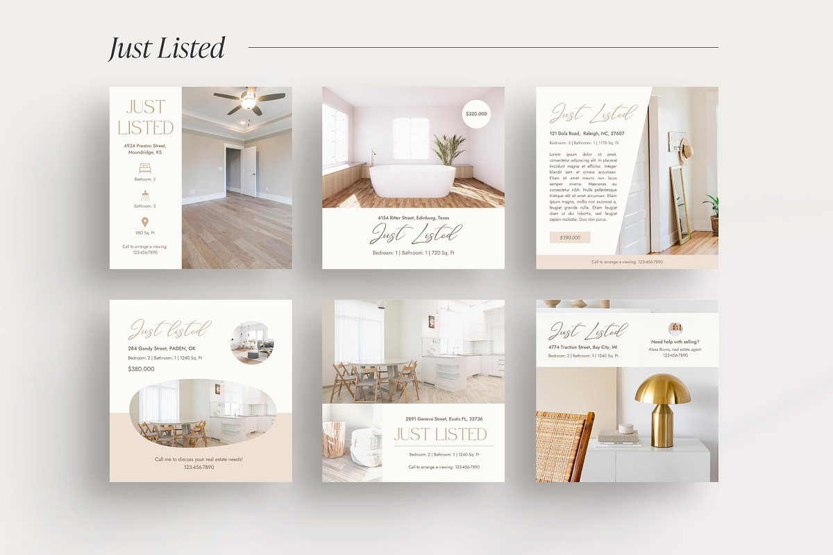 Real Estate Instagram Post Template, a Social Media Template by LiliesandBerries (Photo 7 of 22)