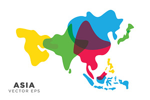 Asia Map Vector
