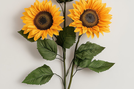 Three Sunflowers on a White Backgrou, an Abstract Photo by Pixeness