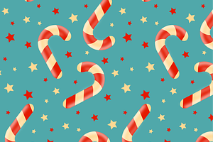 Seamless Christmas pattern with cand, a Texture Illustration by JYa_Design