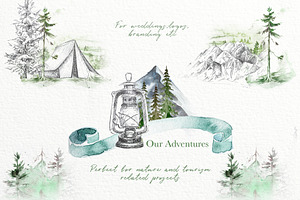 Watercolor Our Adventures Clipart