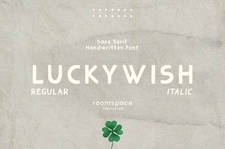 Luckywish Homemade Sans Serif Font, a Sans Serif Font by roomspace