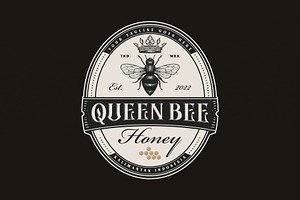 Vintage Honey Farm Emblem Logo