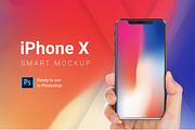 iPhone X Mockup with Hand Straight, an iPhone Mockup by Design Bits (Thumbnail 1 of 7)