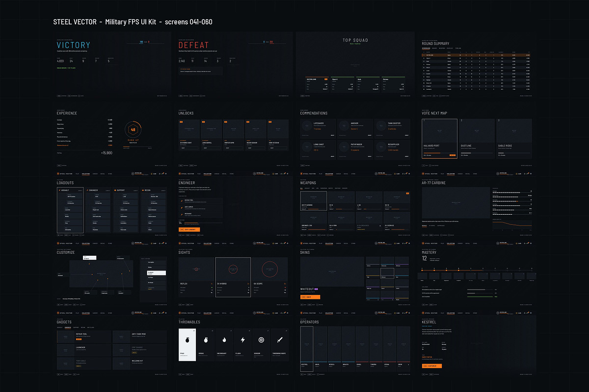 Military FPS Game 100 Screens, an UI Kit Template by pawellpi (Photo 9 of 116)