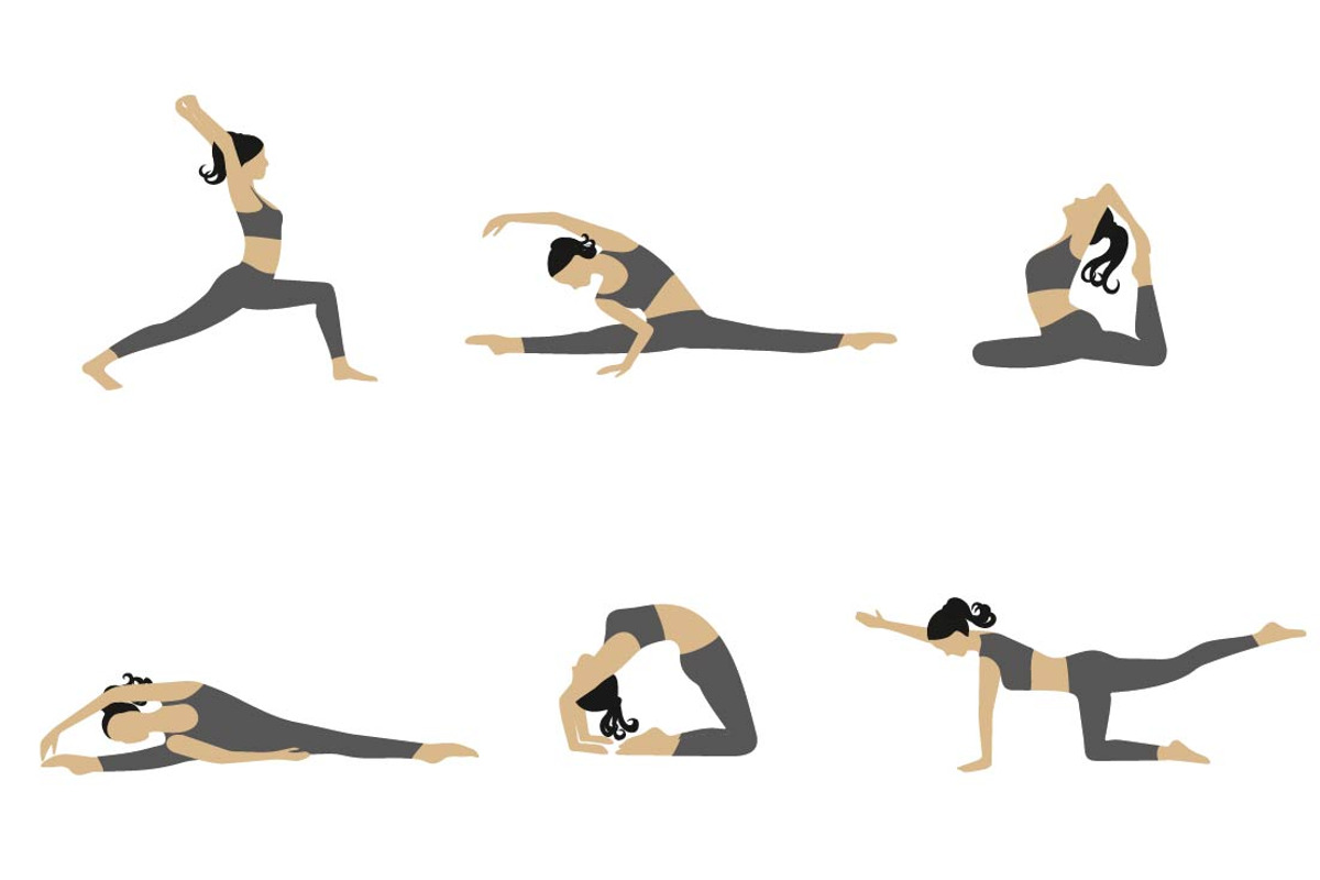 Woman stretching vector set, a Graphic by Svetlana Voloshina