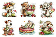 Whimsical Summer Animals Clipart, an Illustration by Dream Creation (Thumbnail 2 of 5)
